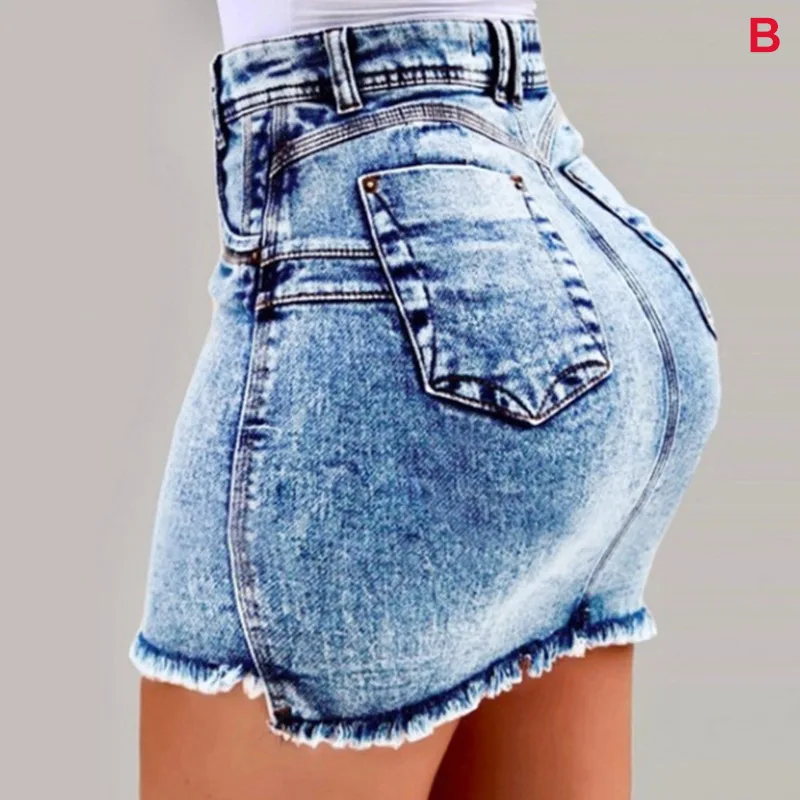 

Women Short Jeans High Waist Tassel Hem Holes Hot Shorts for Summer XIN-Shipping