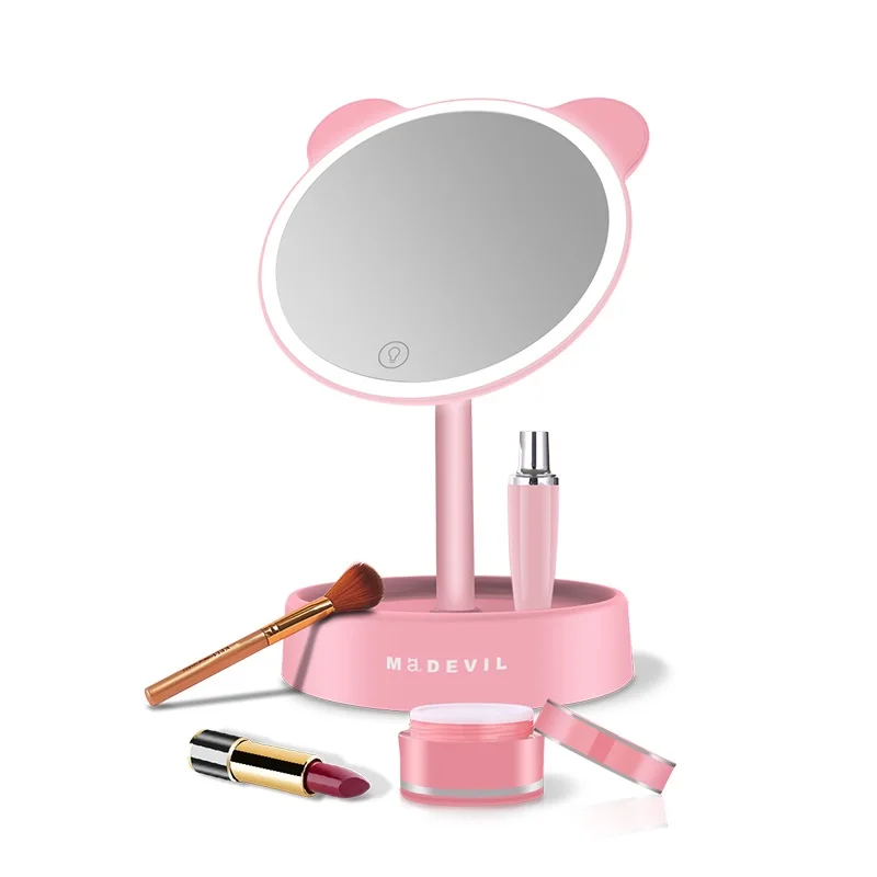 

Makeup Mirror Brightness Adjustable LED Daylight Adjustable Makeup Mirror Cosmetics Battery Storage Boxes
