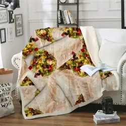 Еда буррито Tortill 3D печатных бархат Плюшевые откидное покрывало для детей одеяло на искусственном меху путешествия диване Стёганое одеяло