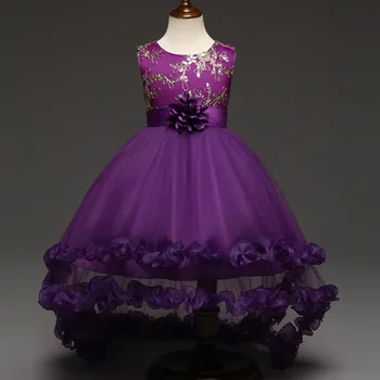 

2016 New Girls Dress Princess dress children's wear Party veil girl wedding flower Baby girls dress 3-12yrs Baby girls clothes