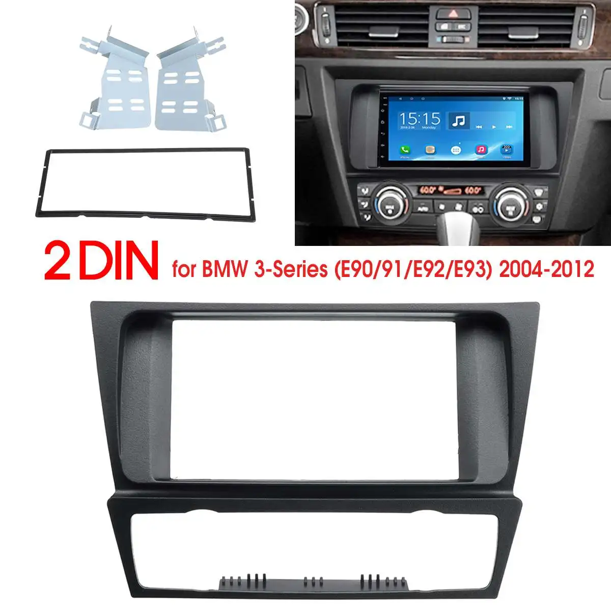 

2 Din Radio Audio Fascia Fascias Panel Plate Frame DVD CD Dash Dashboard Cover For BMW 3 Series E90 E91 E92 E93 2004 2005 - 2012