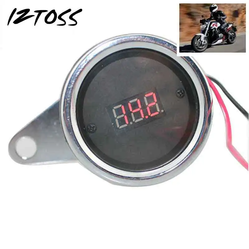 IZTOSS Universal Motorcycle ATV LED Digital Voltage Voltmeter Gauge Waterproofuniversal
