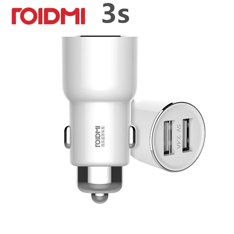 Xiaomi ROIDMI/ROIDMI 3S 5 В/3.4A FM беспроводной Bluetooth автомобильное USB зарядное устройство музыкальный плеер с умным приложением для iPhone 7 5S 6 6S и Android