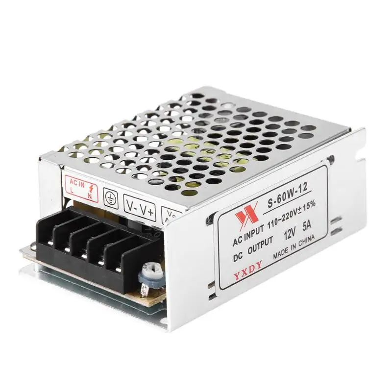

2018 New DC 12V 5A 60W Lighting Transformer LED Driver Power Adapter Switch for LED Strip Light Switch Power Supply Dropshipping