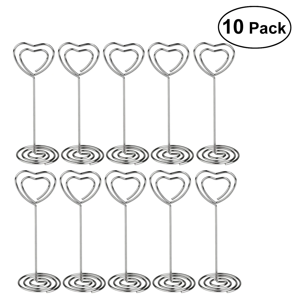

2019 New 10pcs Heart Shape Photo Holder Stands Table Number Holders Place Card Paper Menu Clips For Wedding Party Decoration