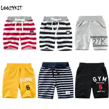 Loozykit 2019 Fashion Stripe Shorts Cotton Kids Trousers Children Pants For Baby Boys Torridity Beach Loose Shorts Size 90~140