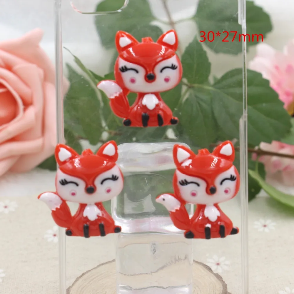 

10pcs/lot resin cabochons accessories new arrival resin fox kids jewelry decoration