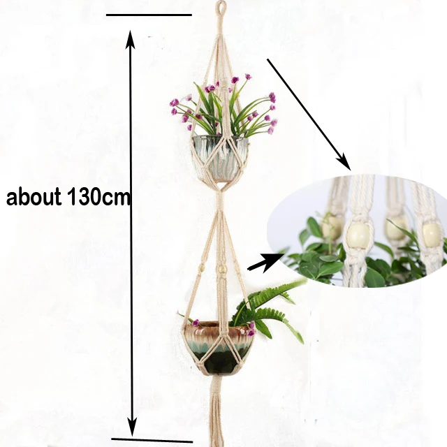 Hot sales handmade macrame plant hanger flower /pot hanger for wall decoration countyard garden