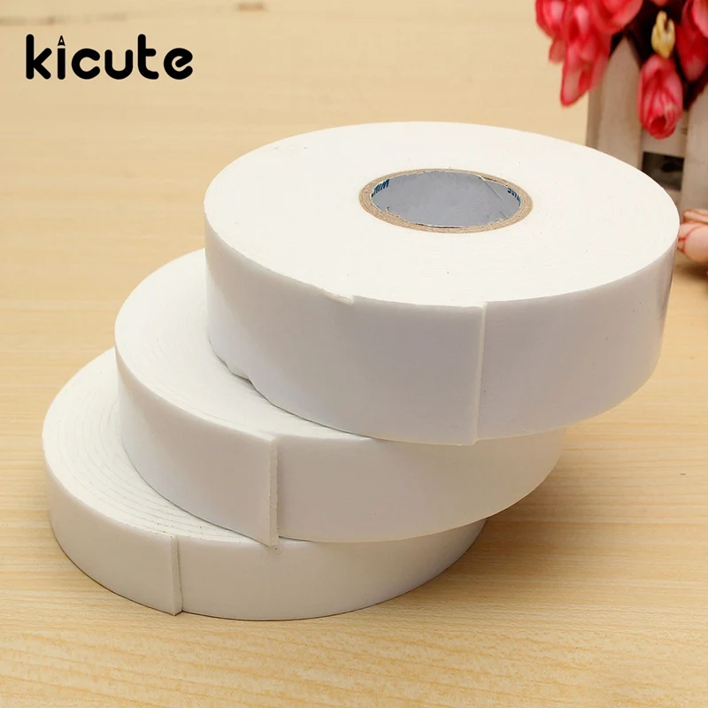 Kicute New 36/30/24mm 5M White Sponge Strong Double Sided Adhesive Tape