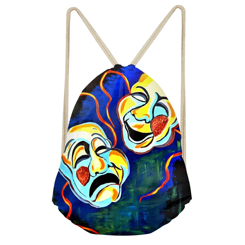 006 THIKIN супер крутой клоун узор классический мужской Mochila Мода подростков высокой емкости Сумки на шнурке полиэстер связка карман - Цвет: 006