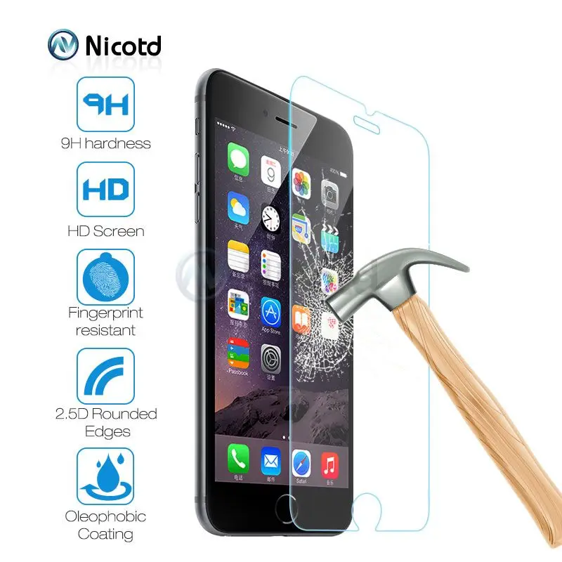 2PcLot 9H 2.5D Coated Front+Back Tempered Glass For iPhone 8plus X 7 6s 6 Plus 5s 5 SE 4s ExplosionProof Screen Protector Film (1)