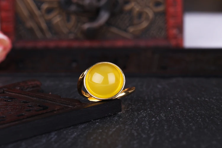 Стерлингового серебра 925 Золото Цвет 12 мм кольца с кабошоном для Янтарный опал с агатом и бирюзой, хорошая бижутерия ювелирные изделия по оптовым ценам