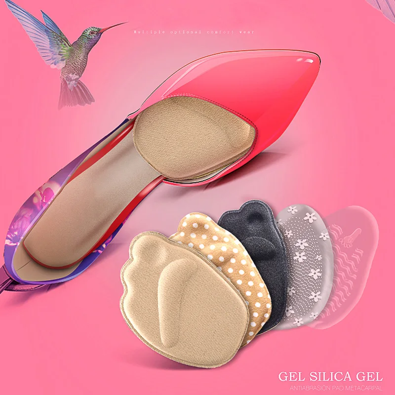 8 Pairs Women Forefoot Thick Anti-slip Foot Pad High-heeled Shoe Female Half Pad Half-foot Half Yards Insoles Pain-proof Comfort