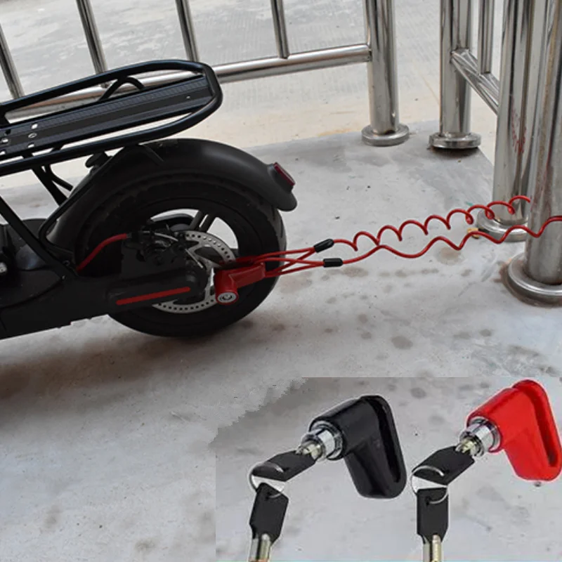 Electric scooter bicycle disc brake lock Anti theft lock With lock