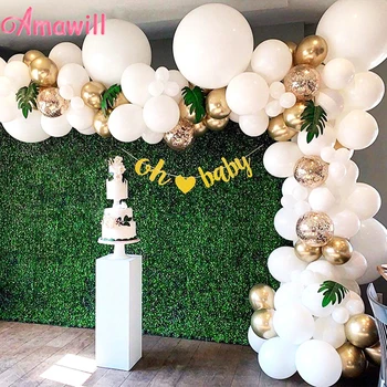 

Amawill Balloon Garland Arch Kit White Latex Balloons Pack For Baby Shower Weeding Birthday Bachelorette Party Decorations 8D