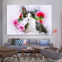 Nordic Posters En Prints Dier Kat painting Cuadros Foto Wall Art picture Canvas Schilderij Muur Foto 'S Voor Woonkamer decor shoubiz 1741 olga buzova vylozhila intimnye snimki s otdyha foto html