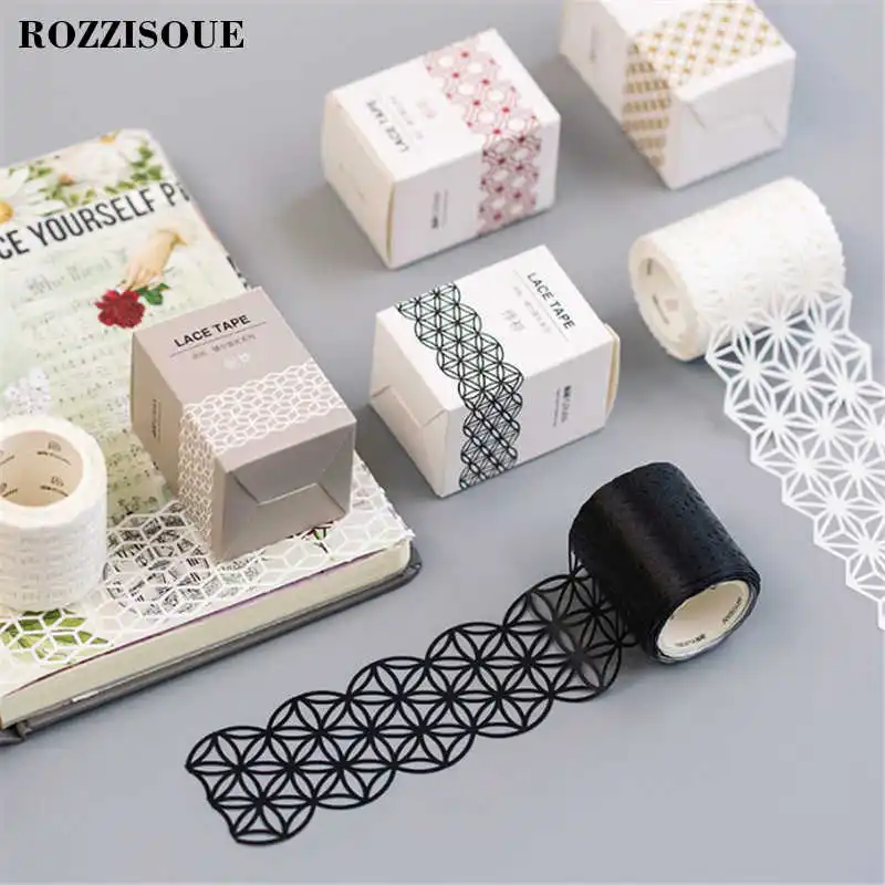 

New 5m Length Star Washi Tape Vintage Hollow Lace DIY Decorative Scrapbooking Masking Tape Adhesive Washi Tape Set Label Sticker