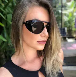 JackJad 2019 крутая мода стимпанк Стиль Круглый Солнцезащитные очки для женщин для кожа сбоку щит бренд дизайн защита от солнца очки Óculos De Sol 5407