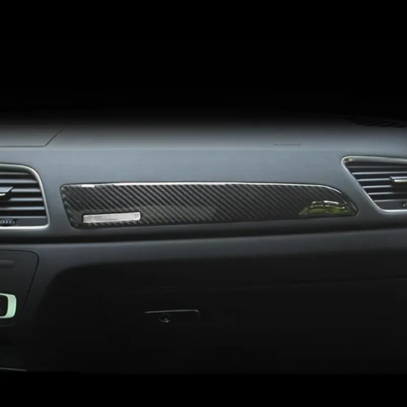 Углеродное волокно приборной панели Панель декоративная крышка Накладка для Audi Q3 2013- внутренняя отделка Co-оправа пилот наклейки автомобильные аксессуары