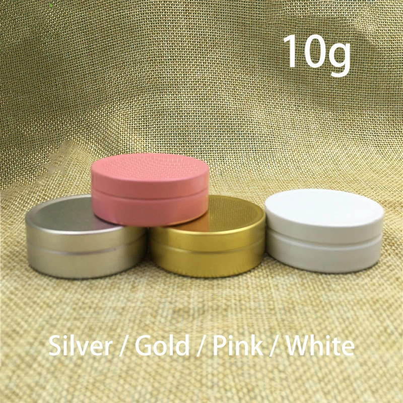 

Free Shipping 10g Empty Aluminum Jar 10ml Pill Capsule Lip balm Batom Packing Cosmetic Cream Sample Bottles 100pcs