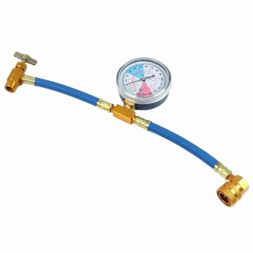 R134a Recharge Measuring Hose Gauge Adapter A/C Refrigerant Charging