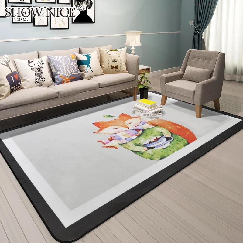 ^Cheap Nordic modern bedroom carpet carton fox rabbit children play crawling rug sitting room tea table sofa rectangle bed tapetes ^Cheap Nordic modern bedroom carpet carton fox rabbit children play crawling rug sitting room tea table sofa rectangle bed tapetes