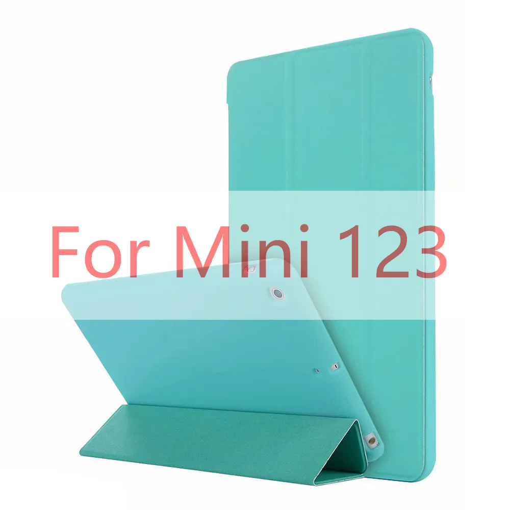 Для Apple iPad Mini 4 3 2 1 чехол, тонкий из искусственной кожи+ ТПУ Мягкий задний теплоотвод смарт-чехол для iPad Mini4 Mini 2 Чехол Funda - Цвет: Mini123 Lake Blue