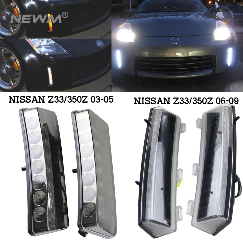 

2pcs/lot LED Car Drl Light For Nissan 350Z/Z33 2003-2005 2006-2009 Car-styling LED Daytime Running Light Whte/Amber Switch