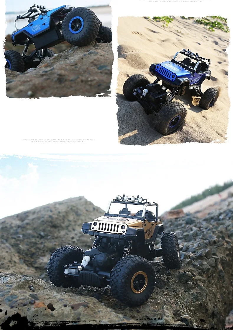 YUKALA 1/18 2,4G 4CH 4WD Rock Crawlers 4x4 вождение автомобиля пульт дистанционного управления модель внедорожника игрушки с светильник