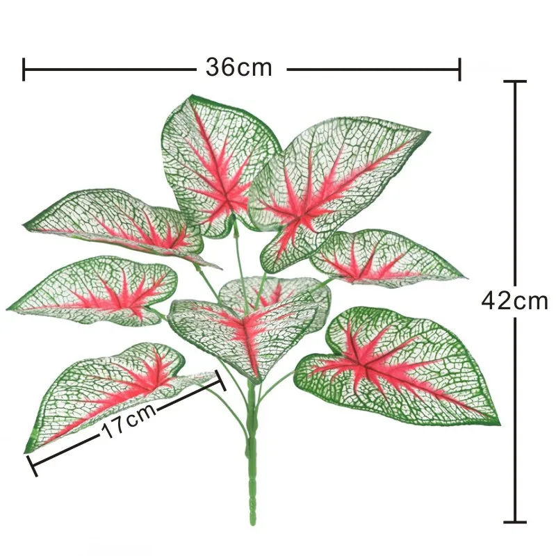 40 см пластиковые искусственные растения 9 листьев растения искусственная зеленая трава Натуральные Искусственные растения для дома и сада украшения комнатных растений