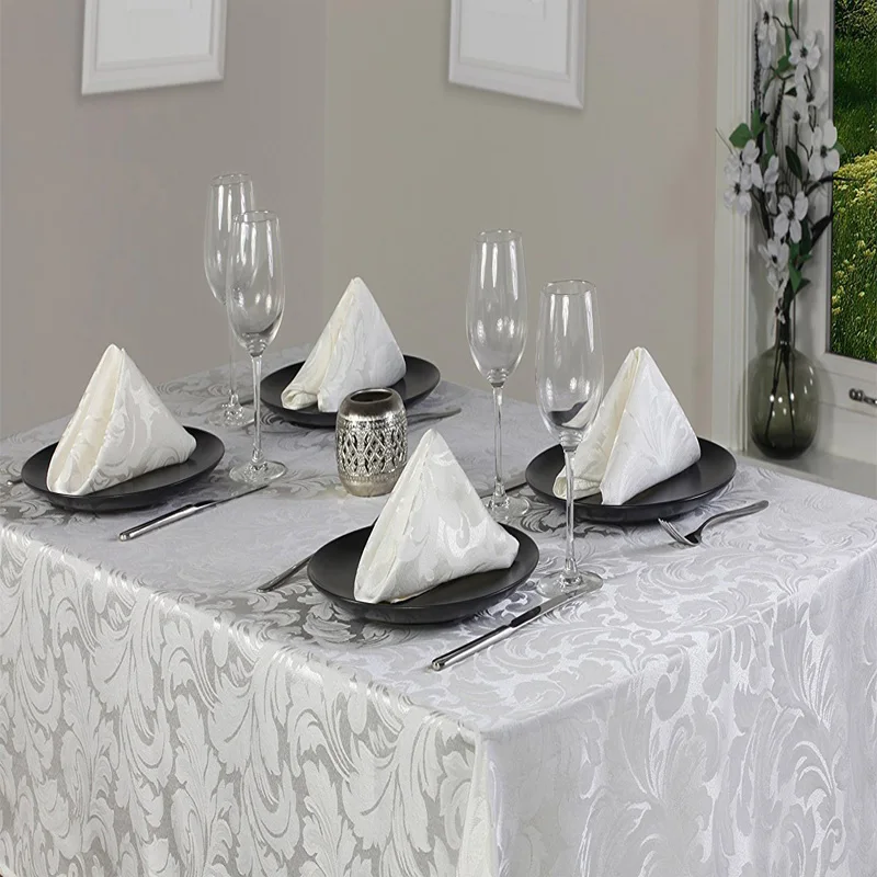  UFRIDAY Rectangle Tablecloth Leaves Jacquard Waterproof Polyester Table Cover Cloth for Living Room