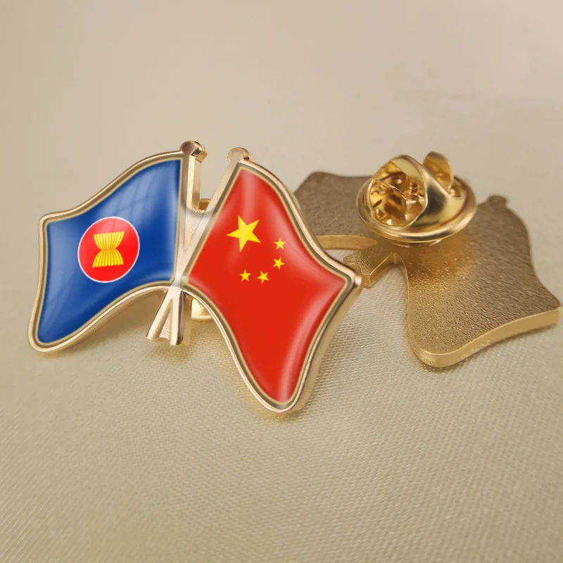 ASEAN Association и Китай Скрещенные двойной флаг дружбы отворот булавки|Броши| |