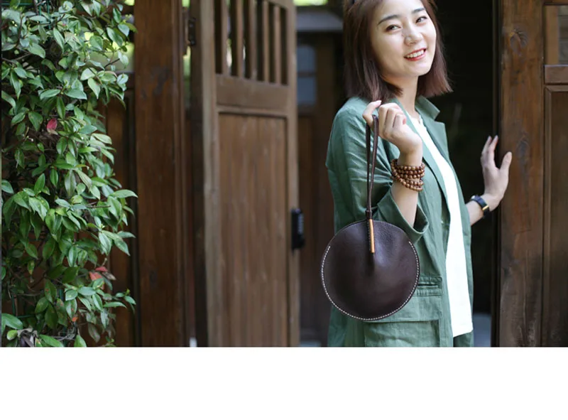 AETOO оригинальные дизайнерские сумки кожаный чехол для мобильного телефона дзен китайский стиль ретро кожаный круглый клатч