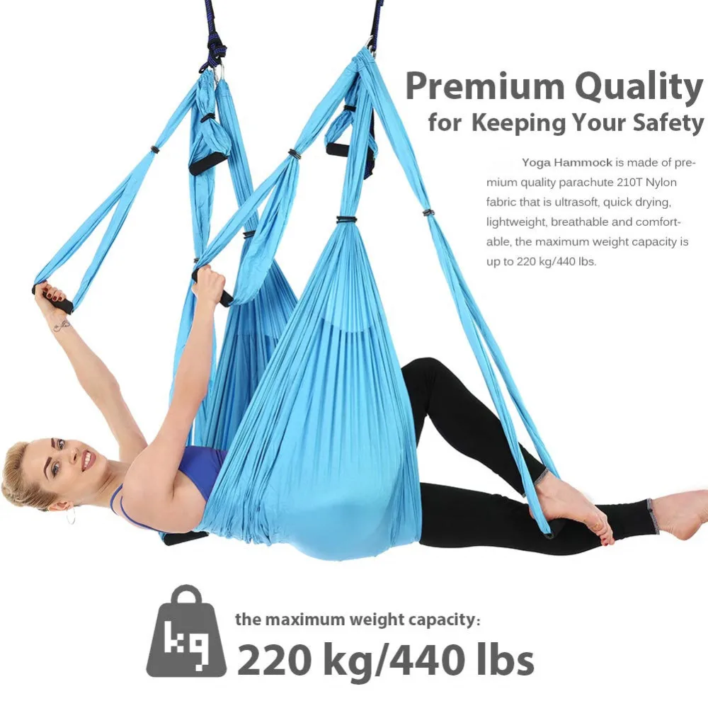 Aerial Yoga Strap Yoga Hammock 15 Color 6 Handles Anti-gravity Aerial Yoga Hammock Set