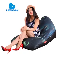 LEVMOON Beanbag Sofa Chair Green Arrow Seat Zac Comfort Bean Bag Bed Cover Without Filler Cotton Indoor Beanbag Lounge Chair