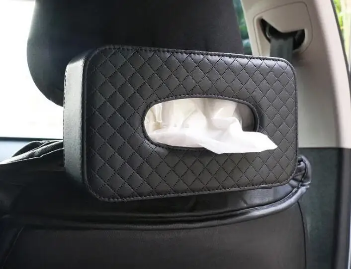 Leather Car Tissue Box Auto Pumping Cassette Accessories Holder