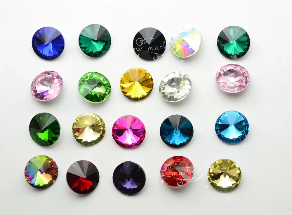 50 PCS 18mm Glass AB/Clear Faceted Glass Round Jewels Stonesstone