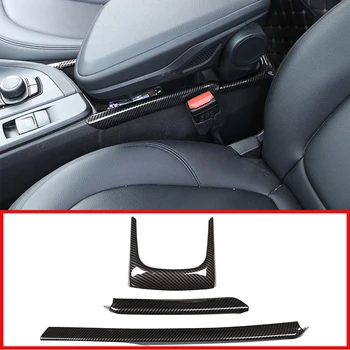 

3 Pcs For BMW X1 F48 2016-2019 Carbon fiber ABS Car Armrest Box Decoration Strip Trim Car Accessories