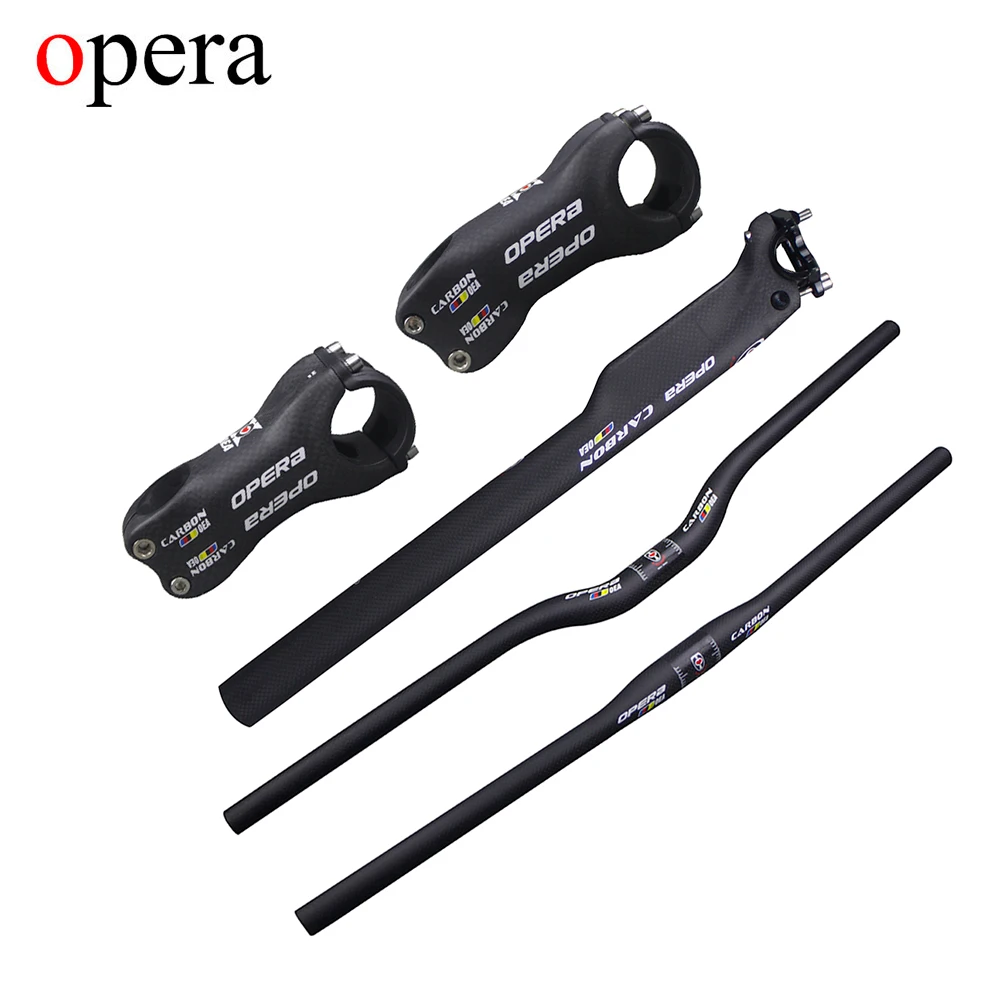 

Fast shipping hot sale2017OPERA carbon handlebar set mtb selle bicycle handlebar + seatpost + stem carbon bike parts handlebar