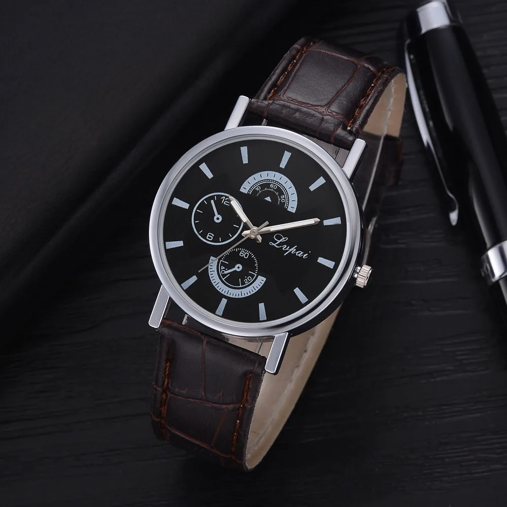 

casual fashion business Lvpai Casual Quartz Leather Band Watch Analog Wrist Watch ordinary glass 9.11