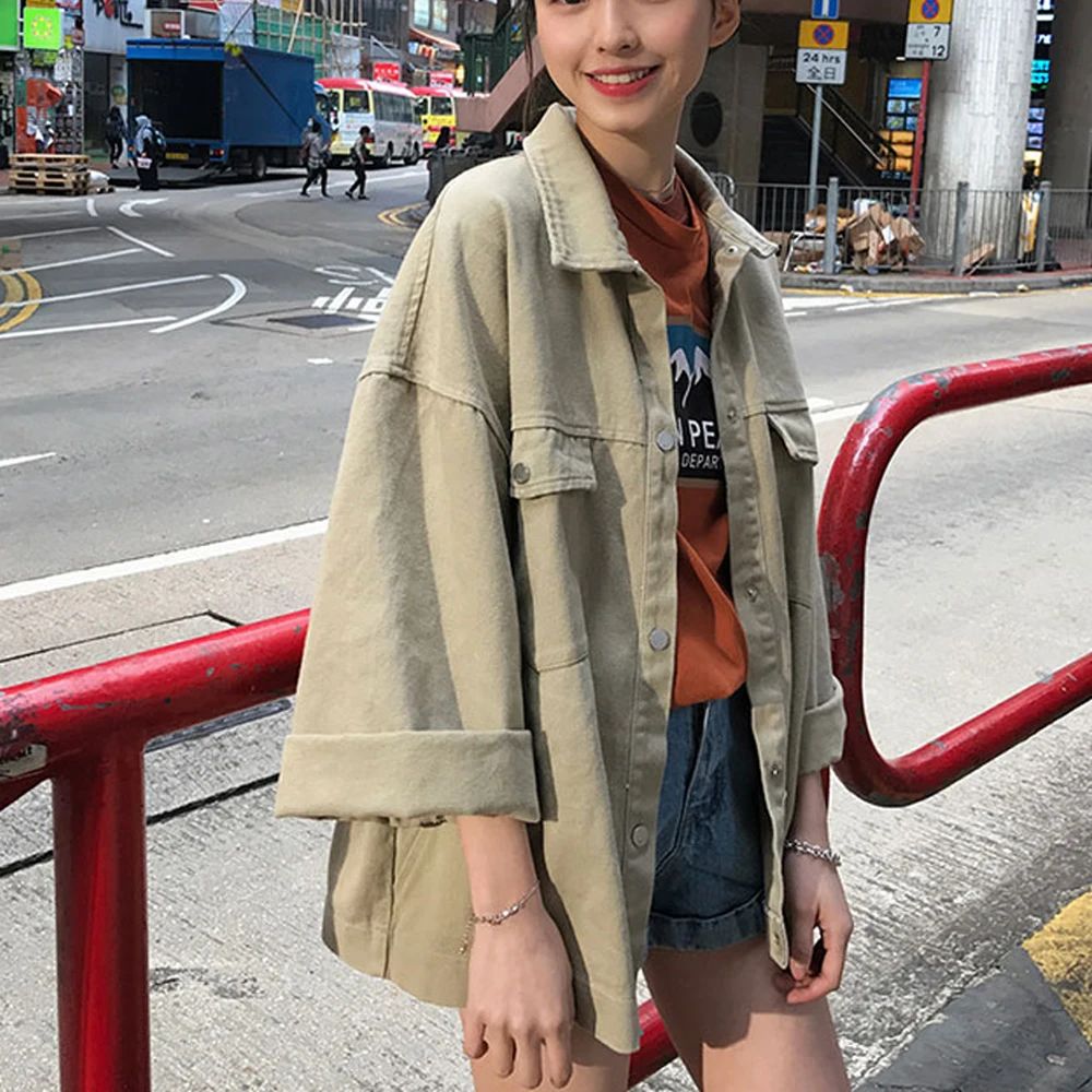 Джинсовая куртка для женщин Oversize Harajuku женский 2019 джинсовое пальто Jaqueta feminina