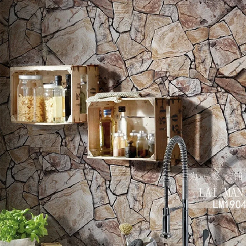 3d papel pintado piedra café a prueba de agua de papel de pared para cocina piedras.jpg