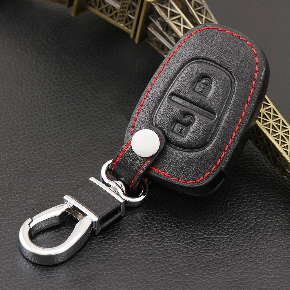 

New design Car keychain Black Leather cover wallet key remote case For Opel Vivaro Movano / Renault Traffic Kangoo For Nissan