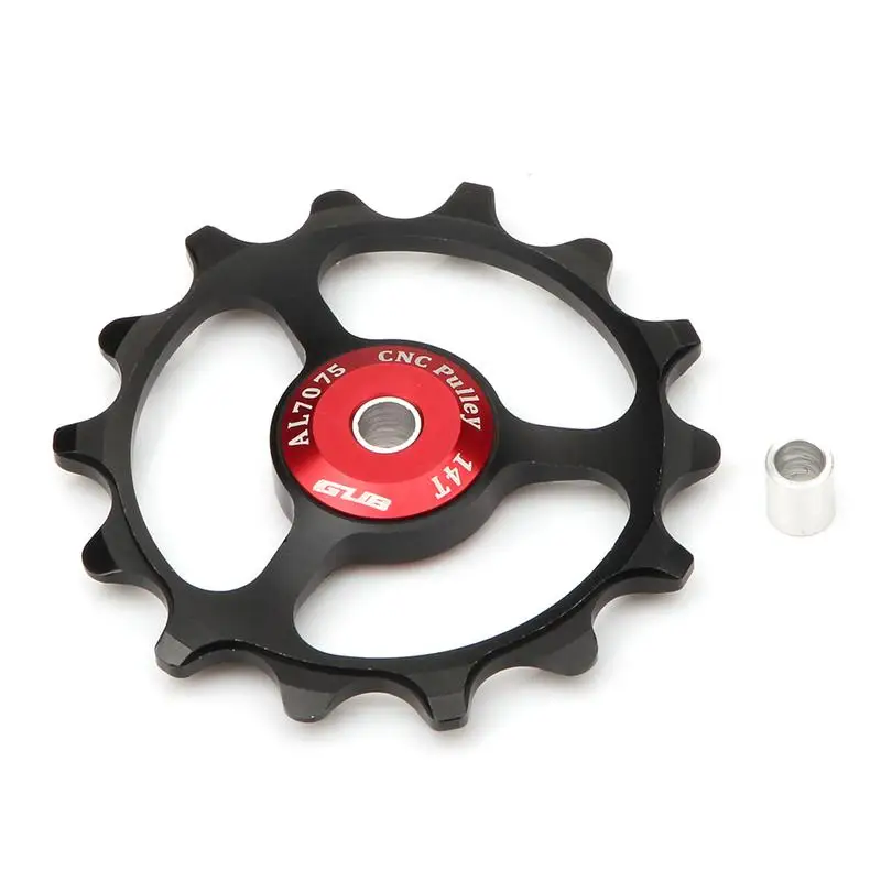 Black Gub 1 шт. 14 T Алюминиевый сплав Mtb задний переключатель передач велосипедный натяжной шкив колеса дорожный велосипед направляющий ролик направляющий часть велосипедный аксессуар - Цвет: Black