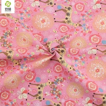 Розовый Цвет Олень из хлопчатобумажной ткани с узором метр Ткань DIY Рождественская декоративная ткань для занавеска с мозаичным узором 150*50 см M80