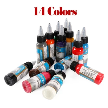 

New Design Tattoo Ink Permanent Makeup Pigment Color Set 14 Tone Fine-Tuning Makeup Bloodline Tattoo Set 30ML