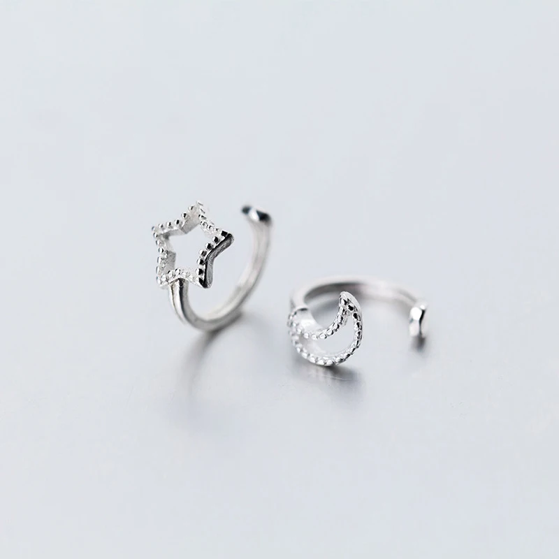 Новые поступления реальные S925 стерлингового серебра Earcuff ухо с изображением луны