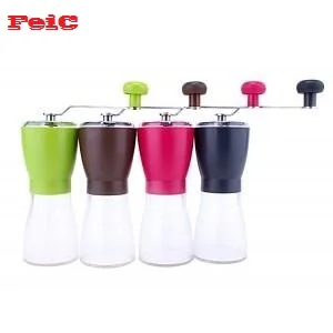  FeiC 1pc four colors Hand grinder ceramic core coffee grinder mill Adjustable thickness degree Wash