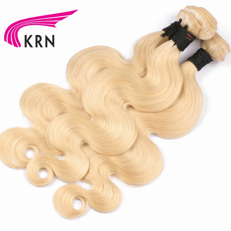 KRA #613 Color Brazilian Weave Human Hair Bundles Body Wave Pure Blond Remy Hair Extension 3 Pieces Full End Fast Shipping KRA #613 Color Brazilian Weave Human Hair Bundles Body Wave Pure Blond Remy Hair Extension 3 Pieces Full End Fast Shipping