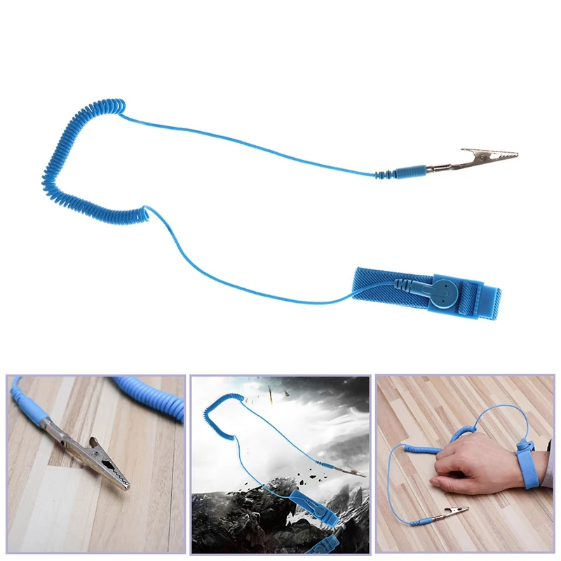 

Adjustable Anti Static Bracelet Prevent Static Shock Discharge Cable Reusable Wrist Band Strap Hand With Grounding Wire